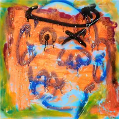 Genesis the Greykid, The Beholder, 2022, acrylic, spray paint and latex on canvas