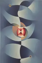 Angela Heisch, Egg White Blue, 2019-2020, oil on canvas laid on panel