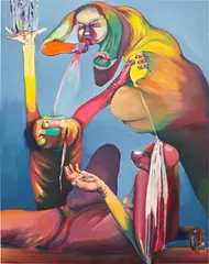 Emma Cousin, PythonIcing, 2020, oil and oil stick on canvas