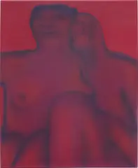Lovers in Red by George Rouy, 2018, acrylic on canvas, sold Mar 2023
