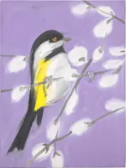 Ann Craven, Bird with Pussy Willows (9-10-12, #3), 2012, oil on canvas