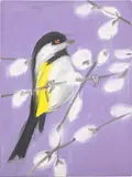 Ann Craven, Bird with Pussy Willows (9-10-12, #3)