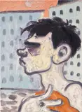 Sanya Kantarovsky, Panels, 2018, oil on linen