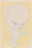 Yoshitomo Nara, Untitled, 1998, coloured pencil on paper