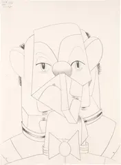 Linear Butler by George Condo, 2011, graphite on paper, sold Mar 2023