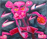 Katherine Bernhardt, Free Throw, 2019, acrylic and spray paint on canvas