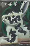 Issy Wood, Unusual rabbit with country code, 2020, oil on linen