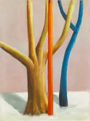 Nicolas Party, Tree Trunks, 2017, pastel on paper