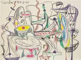 Untitled by George Condo, 1987, oil stick on paper laid down on canvas, sold Mar 2023