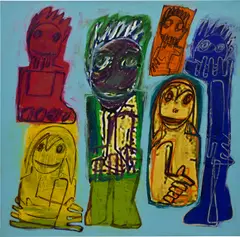 Richard Prince, Untitled, 2020, oil stick, acrylic, charcoal, and ink jet on canvas