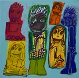 Richard Prince, Untitled, 2020, oil stick, acrylic, charcoal, and ink jet on canvas