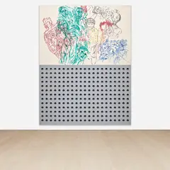 David Salle, The Mother Tongue, 1981, oil and acrylic on canvas and masonite, diptych