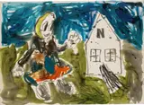 André Butzer, Untitled (mit N-Haus), 2005, oil on canvas