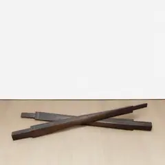Untitled (Crossbeams) by Bruce Nauman, 1983-1986, cast iron with grit blast finish, in 2 parts, sold Mar 2023