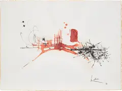 Untitled by Georges Mathieu, 1963, ink on paper, sold Mar 2023