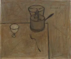 Nature morte au réchaud by Bernard Buffet, 1948, oil on panel, offered Mar 2023