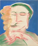 Smoker by Anastasia Bay, 2020, acrylic and pastel on canvas, sold Mar 2023