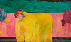 Shota Nakamura, Lemon on the pink table, 2021, acrylic on canvas