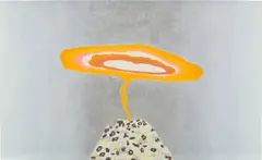 For a Fool II (Zoetrope) by William Monk, 2018-2019, oil on canvas, sold Mar 2023