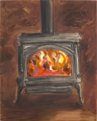Tanya Merrill, Wood Stove, 2022, oil on linen