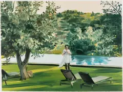 Caroline Walker, Study for Aperitivo I, 2019, oil on paper
