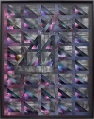 Head Trekker Quilt Study by Sterling Ruby, 2011, collage and spray paint on paper, in artist's frame, sold Mar 2023