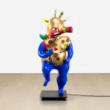 Ganesh by Niki de Saint Phalle, 1994, synthetic resin, polyurethane paint, gold leaf and lightbulbs, sold Mar 2023
