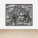 Grayson Perry, Animal Spirit (large), 2016, Woodcut from six blocks, printed on one sheet of Fabriano Artistico paper, the full sheet