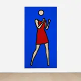 Julian Opie, Ann dancing in red dress. 2., 2008, vinyl on wooden stretcher
