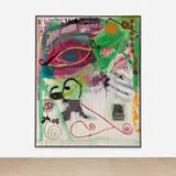 Jonathan Meese, Das ÜBELDING aus dem NIBELUNGENRING, da kann man nicht meckern, 2008, oil and paper collage on canvas