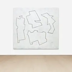 Untitled by Richard Prince, 2012, rubber bands, staples and acrylic on newsprint mounted on board, sold Mar 2023