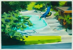 SLIDE by Caroline Walker, 2012, oil on canvas paper, sold Jul 2023