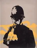 Rude Copper by Banksy, 2003, screenprint and spray paint on paper, sold Jul 2023