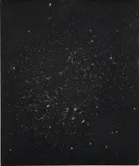 Love in Outer Space 4 by Rashid Johnson, 2009, glass shard and black paint on canvas, sold Jul 2023
