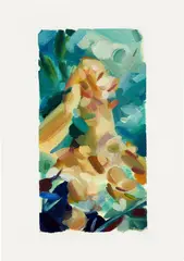 Study by Flora Yukhnovich, 2019, oil on paper, sold Jul 2023