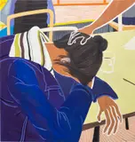Hiejin Yoo, It’s Been a Long Day But I Have You, 2018, Flashe and oil on canvas
