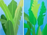 Soimadou Ali Ibrahim, Two works: (i) Koko Mouniyati ; (ii) Coco’s Garden, 2021, acrylic on canvas