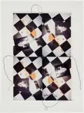 Andy Warhol, Drinking Coca Cola myself in the factory, 1986, threads on 4 colour photographs
