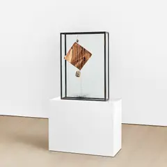 Oracle by Rebecca Horn, 1988, copper, wire cylinder and paint, in glass and metal vitrine, sold Jul 2023