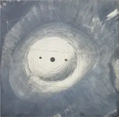 James Turrell, White Crater Top, 1992, photo emulsion, wax, acrylic, silver ink on Mylar and vellum
