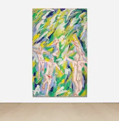 Salomé, Reigen II, 1981, acrylic on linen, diptych