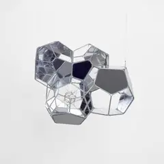 Tomás Saraceno, Galactic Cumulus, 2012, aluminium, plastic mirror panel, stainless steel thread, nylon rope and metal glue