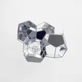 Tomás Saraceno, Galactic Cumulus, 2012, aluminium, plastic mirror panel, stainless steel thread, nylon rope and metal glue