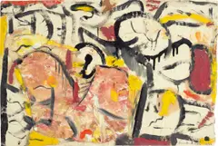 Helen Frankenthaler, Untitled, 1951, ink, oil and paper collage on paper