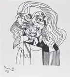 George Condo, Untitled, 2008, felt tip pen and graphite on paper