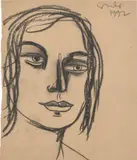 George Condo, Untitled, 1992, charcoal on paper