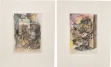 Jake and Dinos Chapman, Two works: (i) My Giant Colouring Book I (no. 2) ; (ii) My Giant Colouring Book I (no. 19), 2004, watercolour and etching on paper