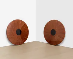 Piotr Uklański, Untitled (Cross-Eyed), 2001, inlaid wooden veneer panel, in 2 parts