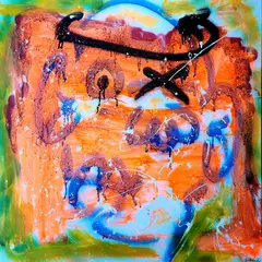 Genesis the Greykid, The Beholder, 2022, acrylic, spray paint and latex on canvas