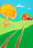 Duncan McCormick, Past Muddy Lane, 2022, acrylic and watercolour on canvas